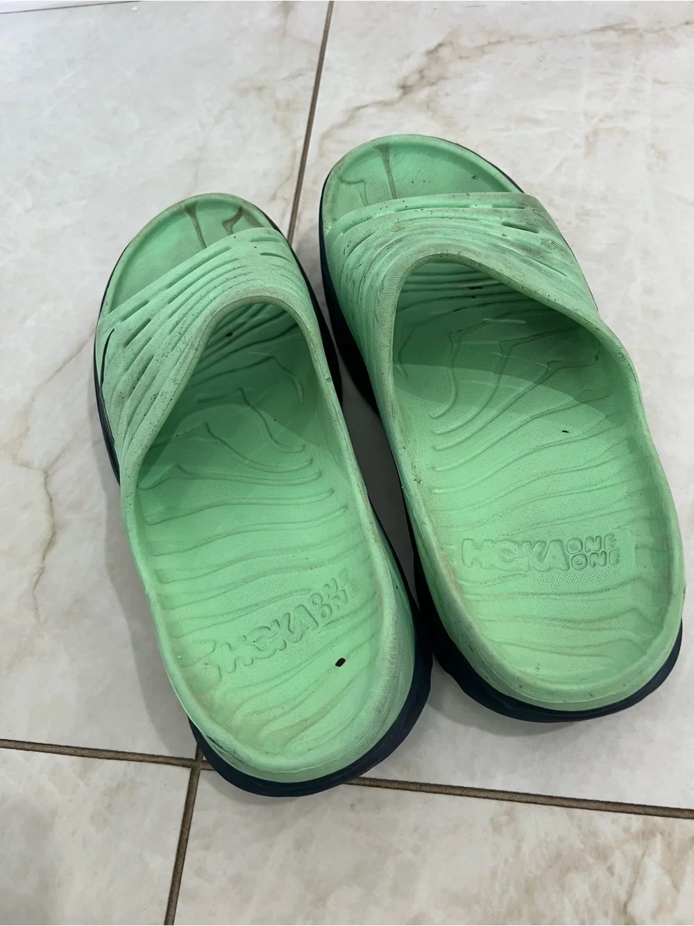 Hoka One One Mint Green Ora Recovery Slides Size 9 Men's